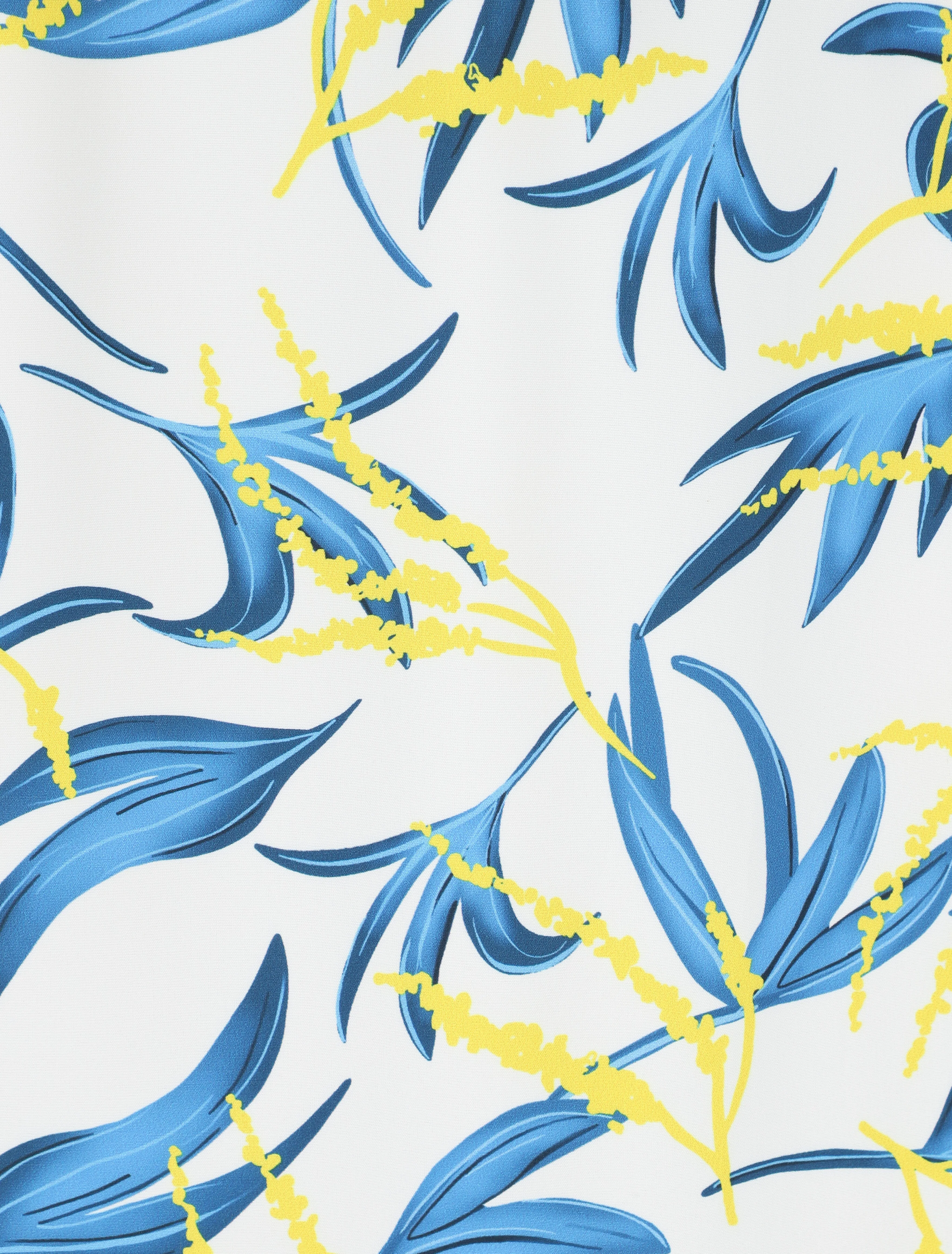 Midi-rok met gestileerde bladerenprint - Wit - Image 3