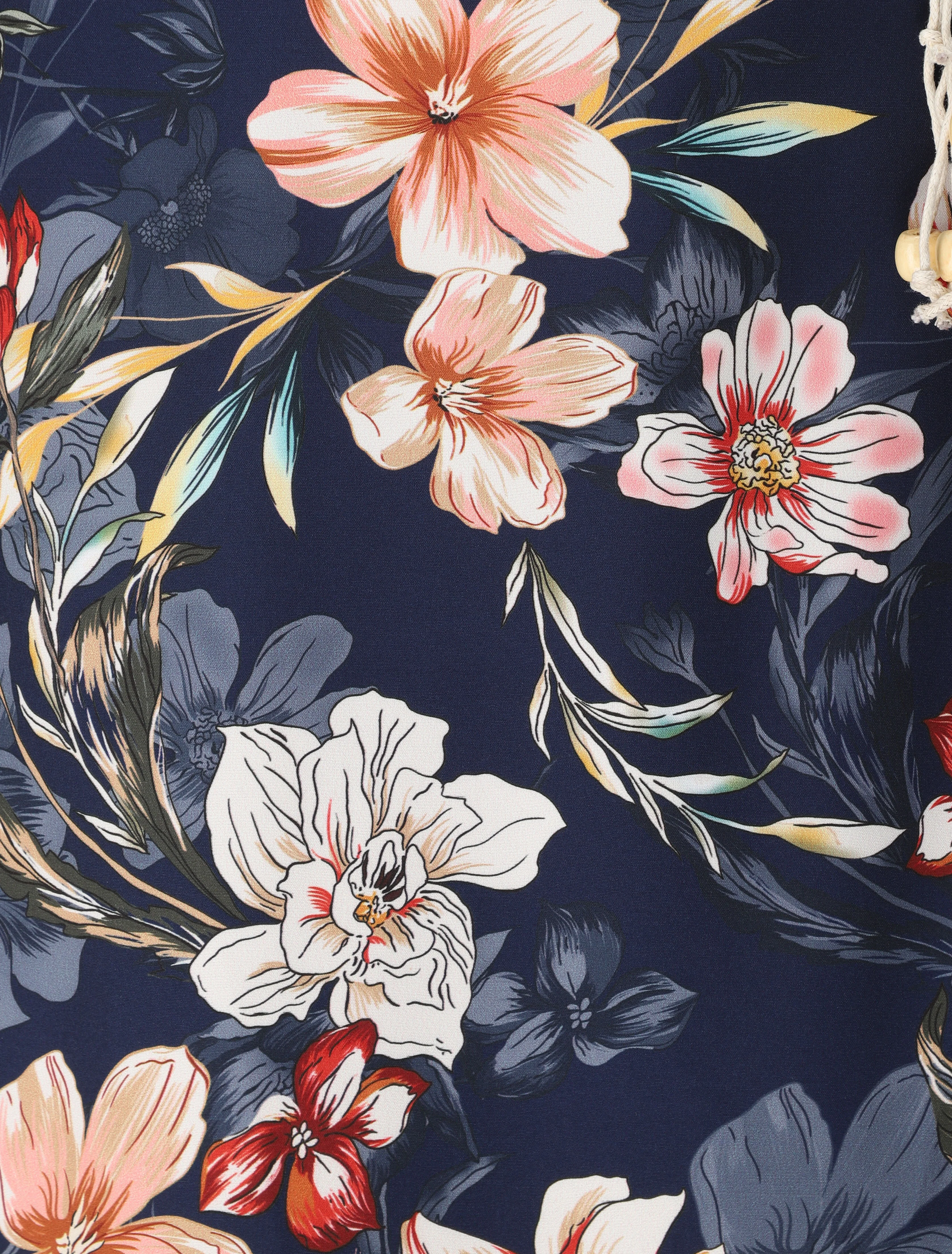 Midi-rok met orchidee print - Donkerblauw - Image 3