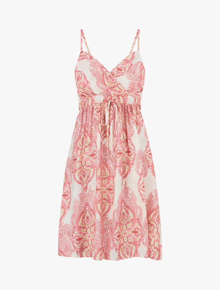 Midilang barokke printjurk - Roos