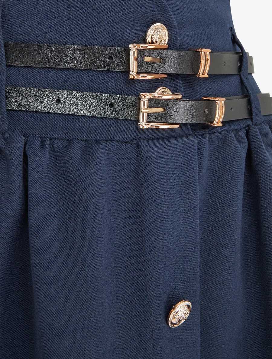 Midirok met dubbele riemen - Marine - Image 3