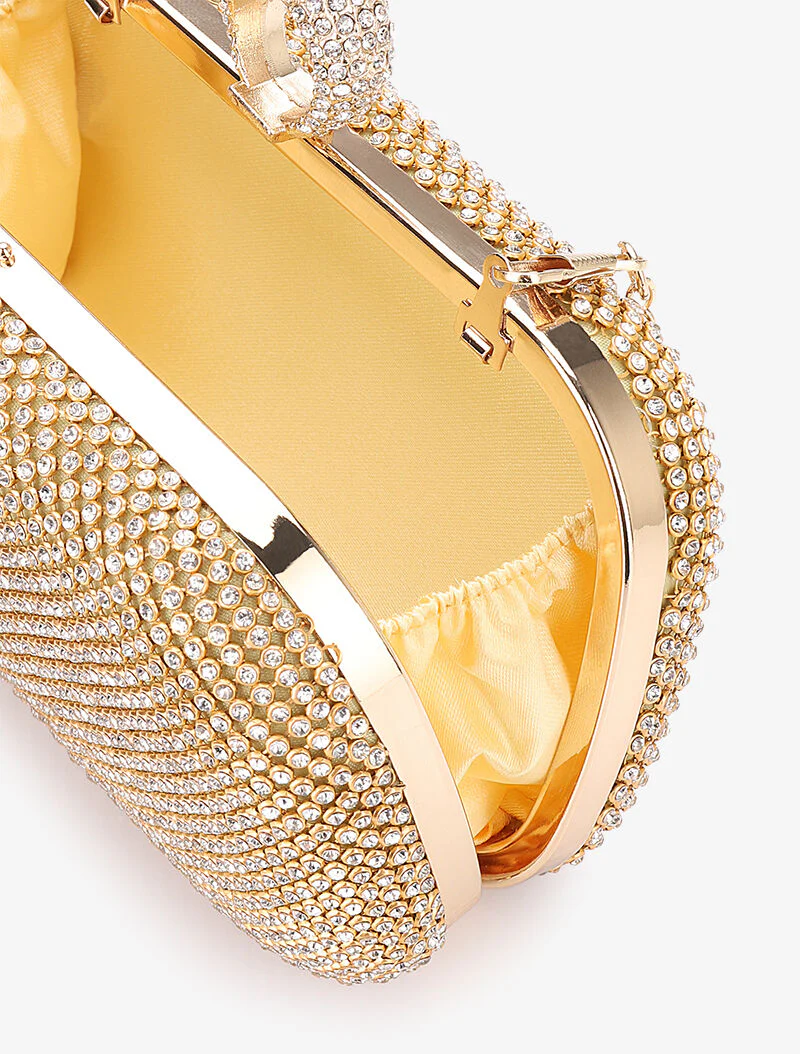 Strass clutch met ring sluiting - Goud - Image 4