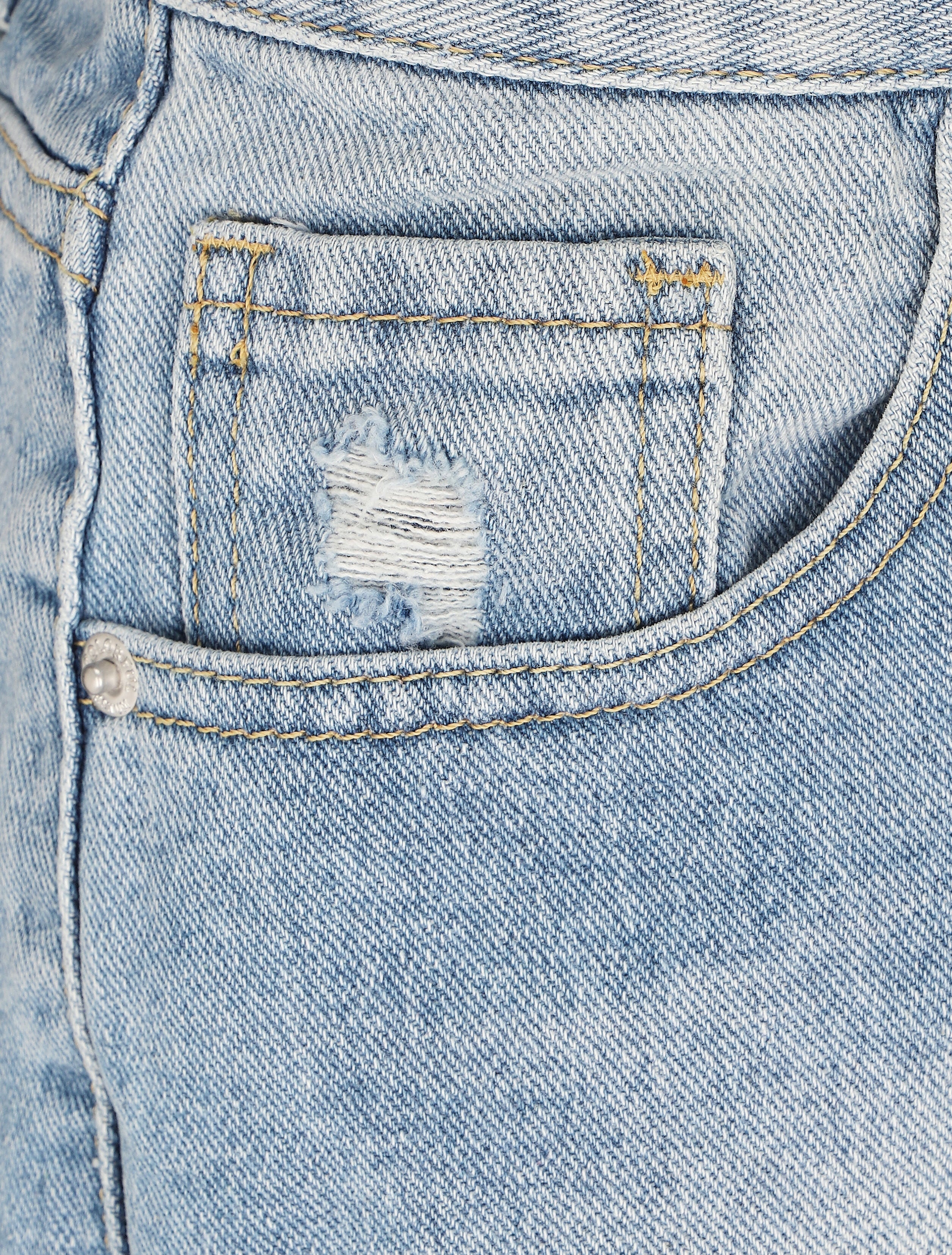 Mini rechte gescheurde shorts - Lichtblauw - Image 4