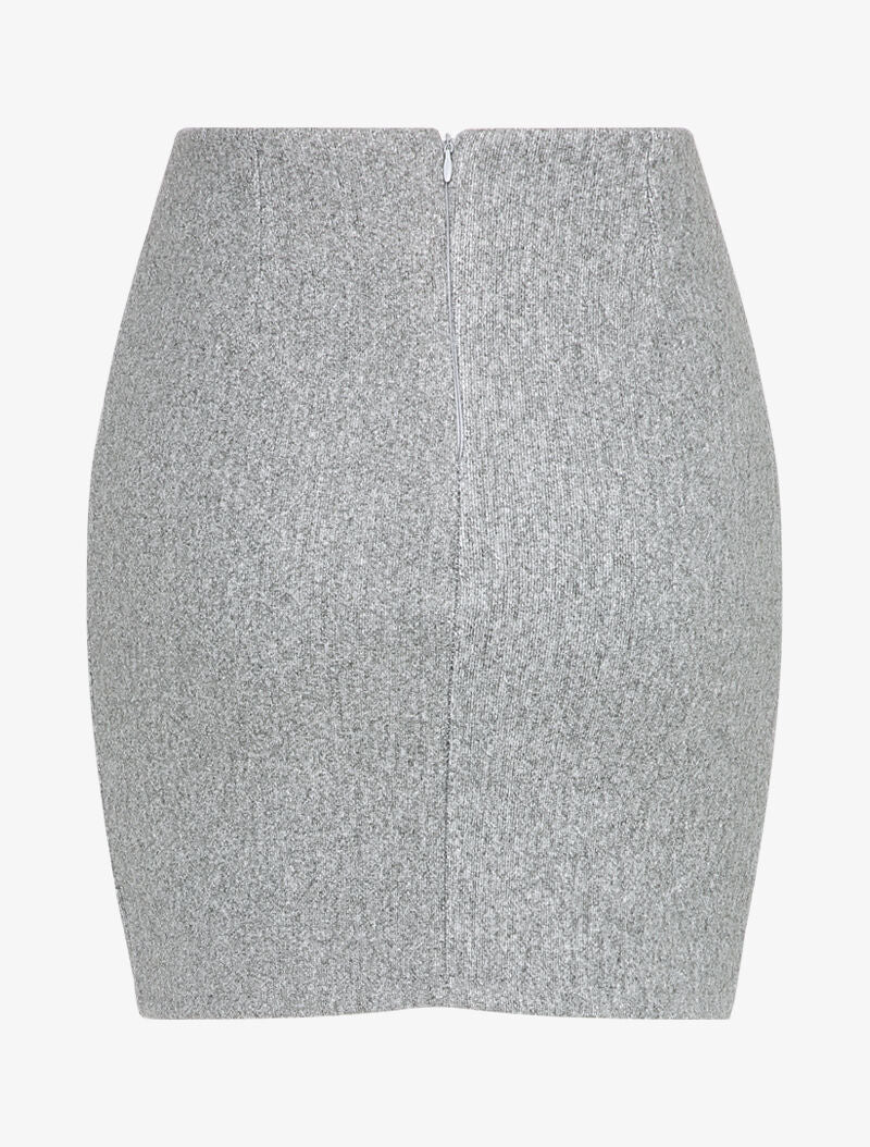 Mini kokerrok met hoge taille - GemĂȘleerd grijs - Image 2