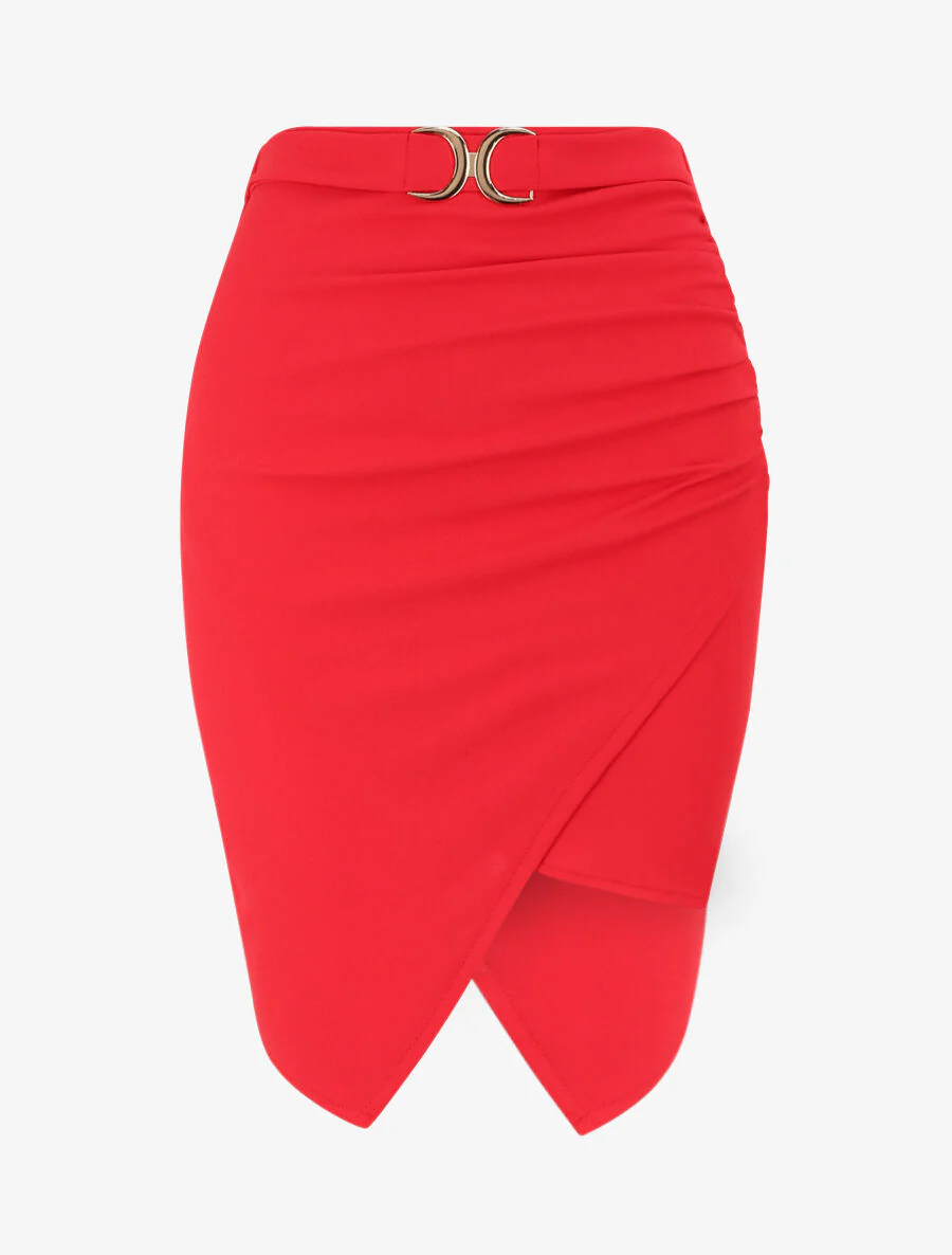 Mini wikkelrok - Rood