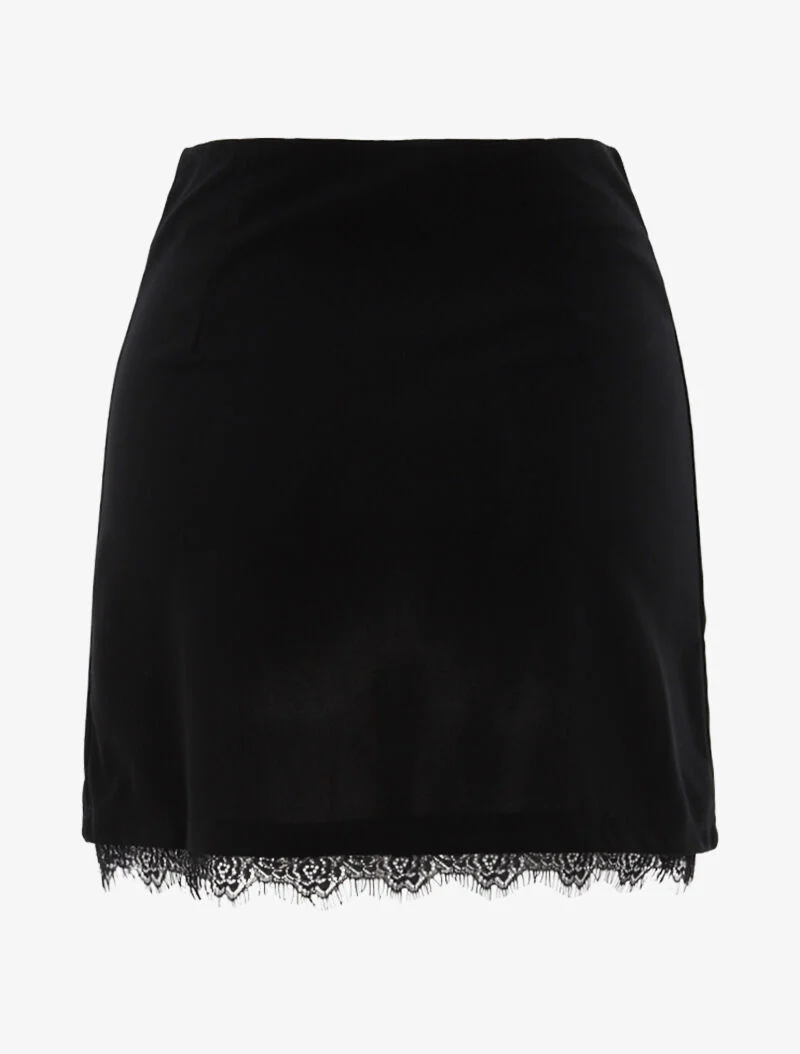 Mini trapeze rok met drukknoopjes - zwart - Image 2