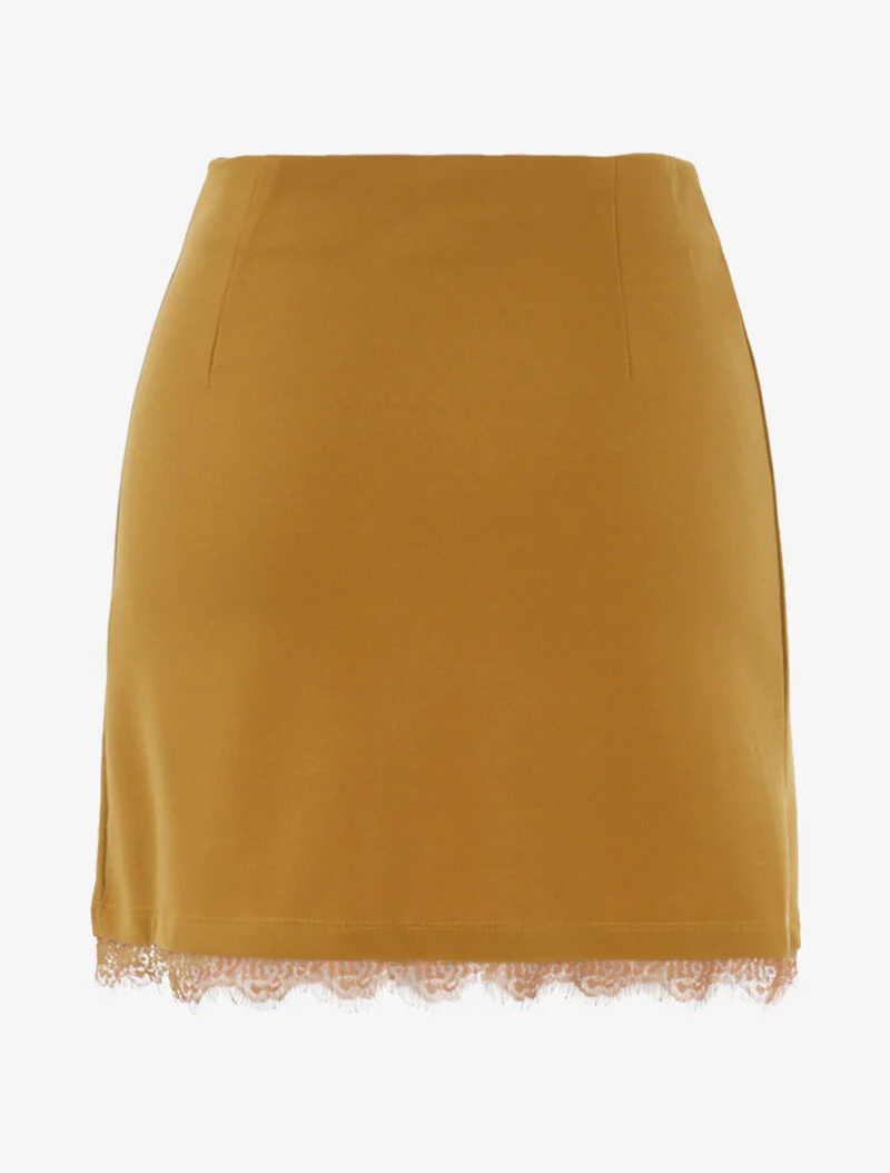 Mini trapeze rok met drukknopen - camel - Image 2