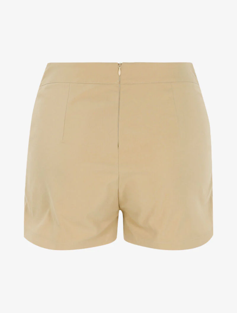 Mini short met decoratieve knopen - beige - Image 2