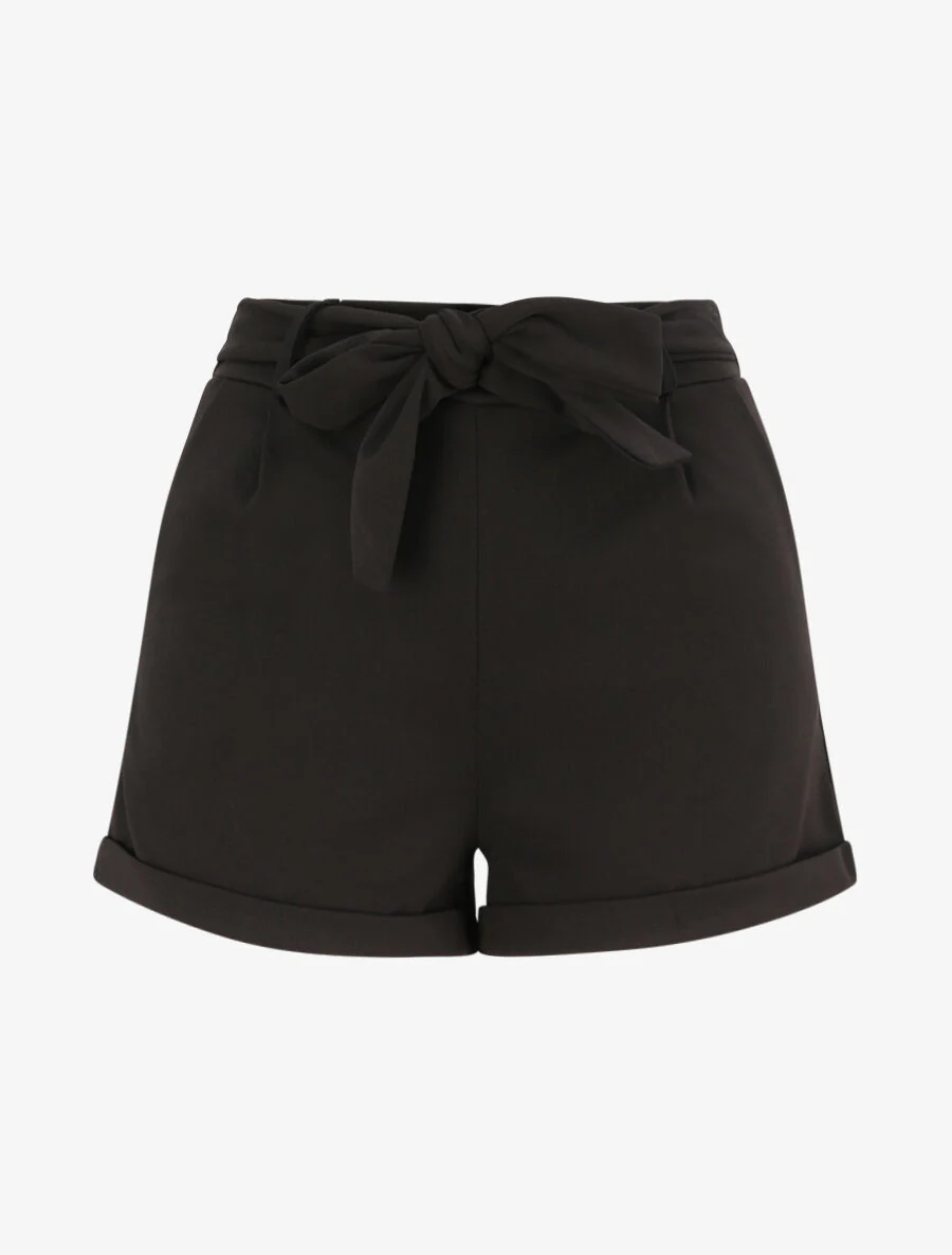 Mini-short met omgekeerde zoom - Zwart