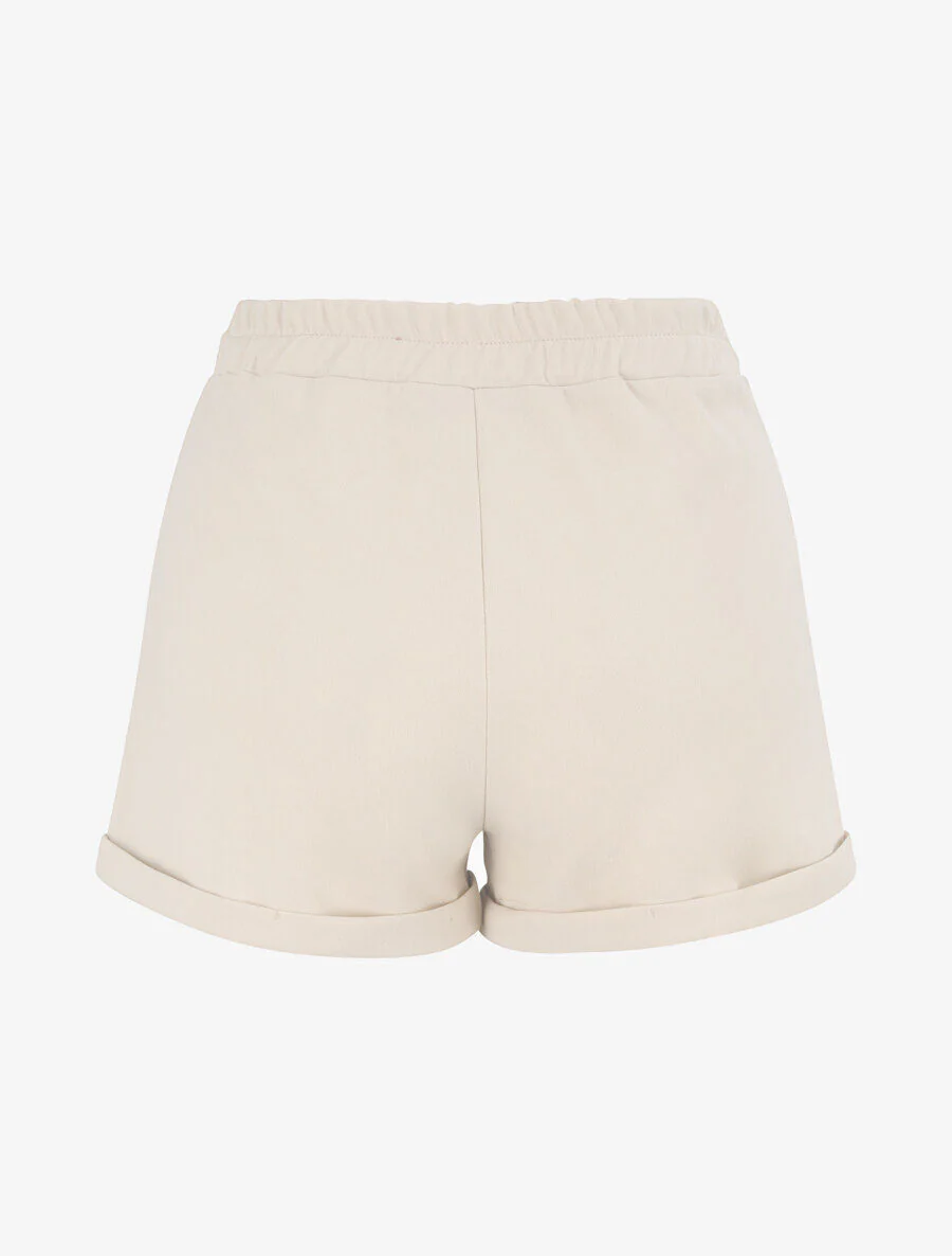 Mini-short met omgekeerde zoom - beige - Image 2