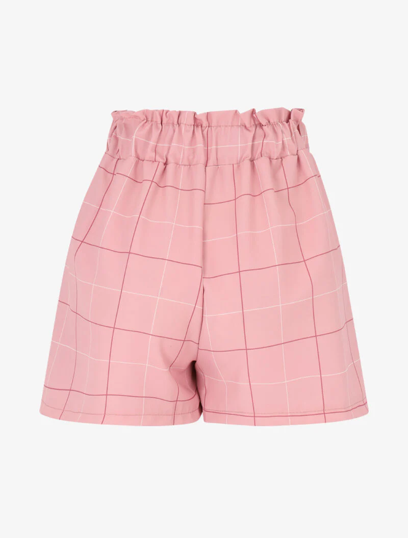 Mini-short met ruitjesprint - roze - Image 2