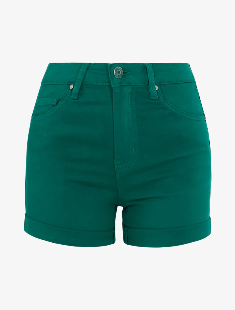 Mini short uni met zomen - groen
