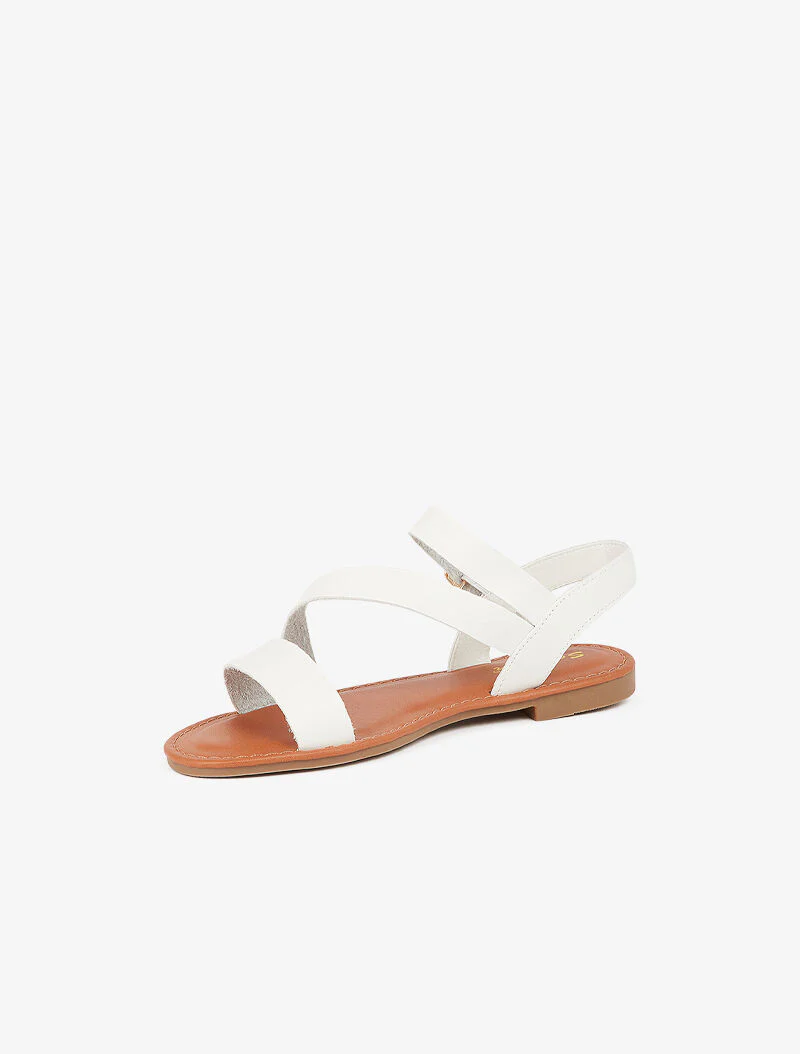 Minimalistische sandalen met schuine band - wit - Image 4