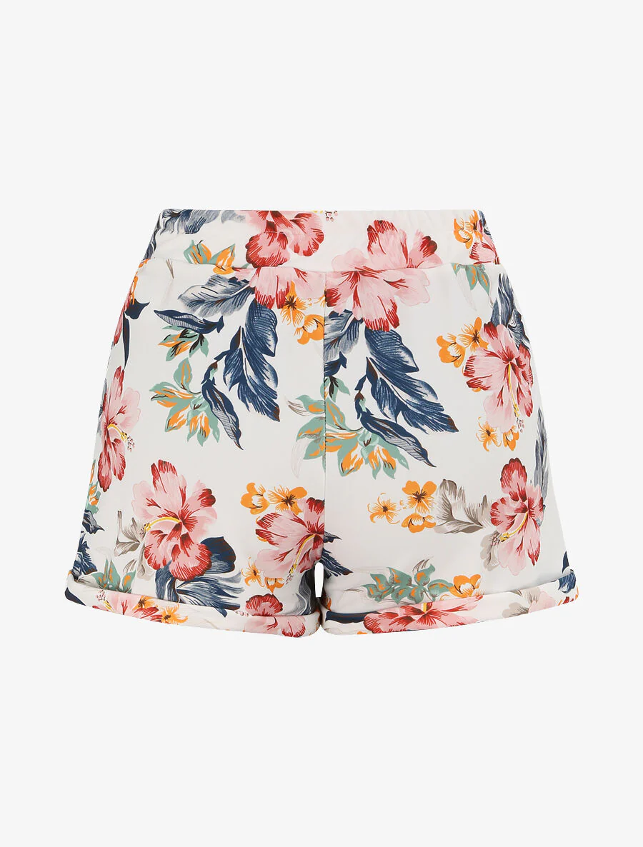 Minirok met bloemenprint en omgekeerde zoom - Roze - Image 2