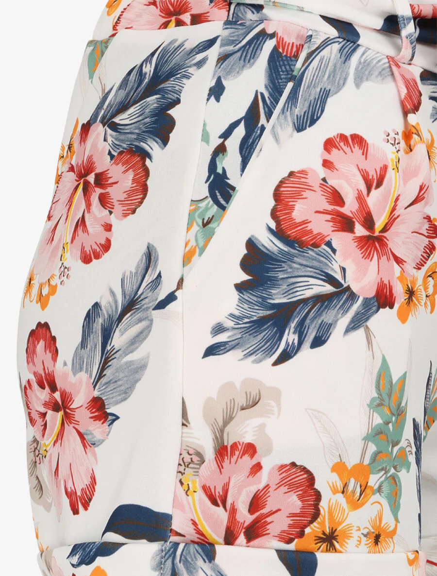 Minirok met bloemenprint en omgekeerde zoom - Roze - Image 3