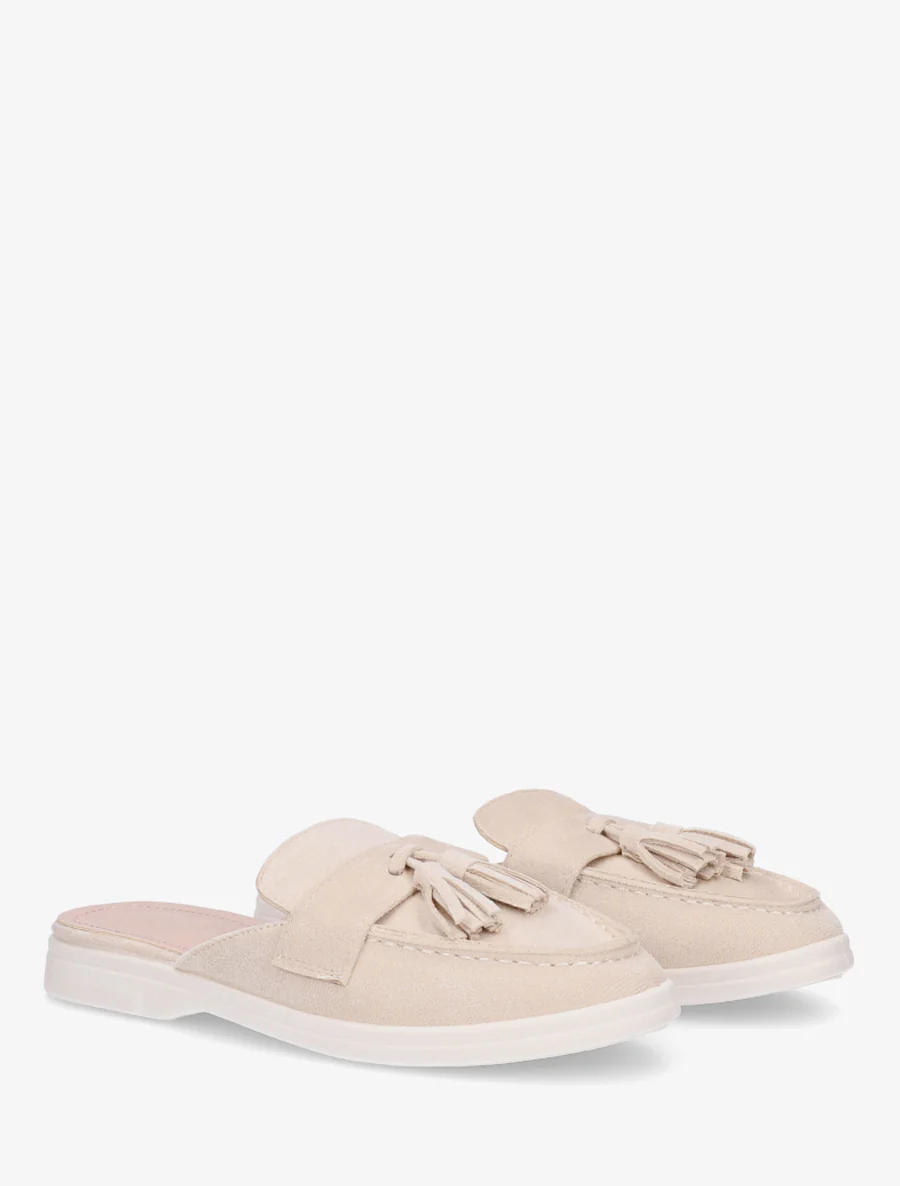 Mocassin muiltjes met kwastjes - Beige - Image 4