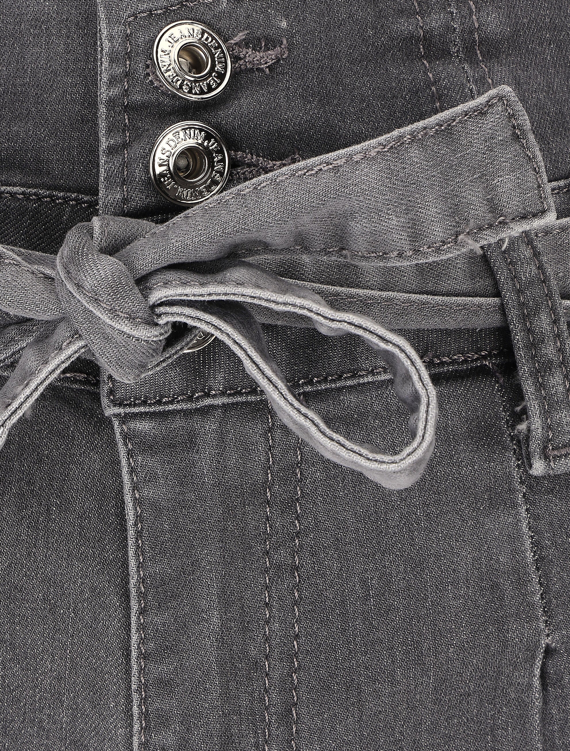 Mom fit jeans met hoge taille en knopen - Grijs - Image 3