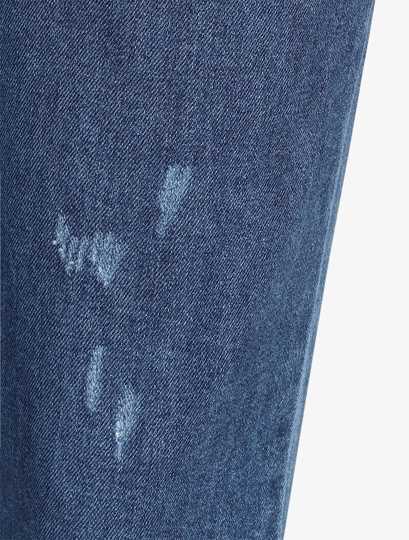 Mom jeans 7/8 met scheuren - Blauw denim - Image 3