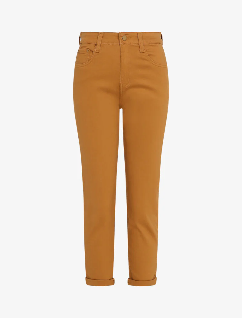 Mom jeans 7/8 hoge taille - Mosterd