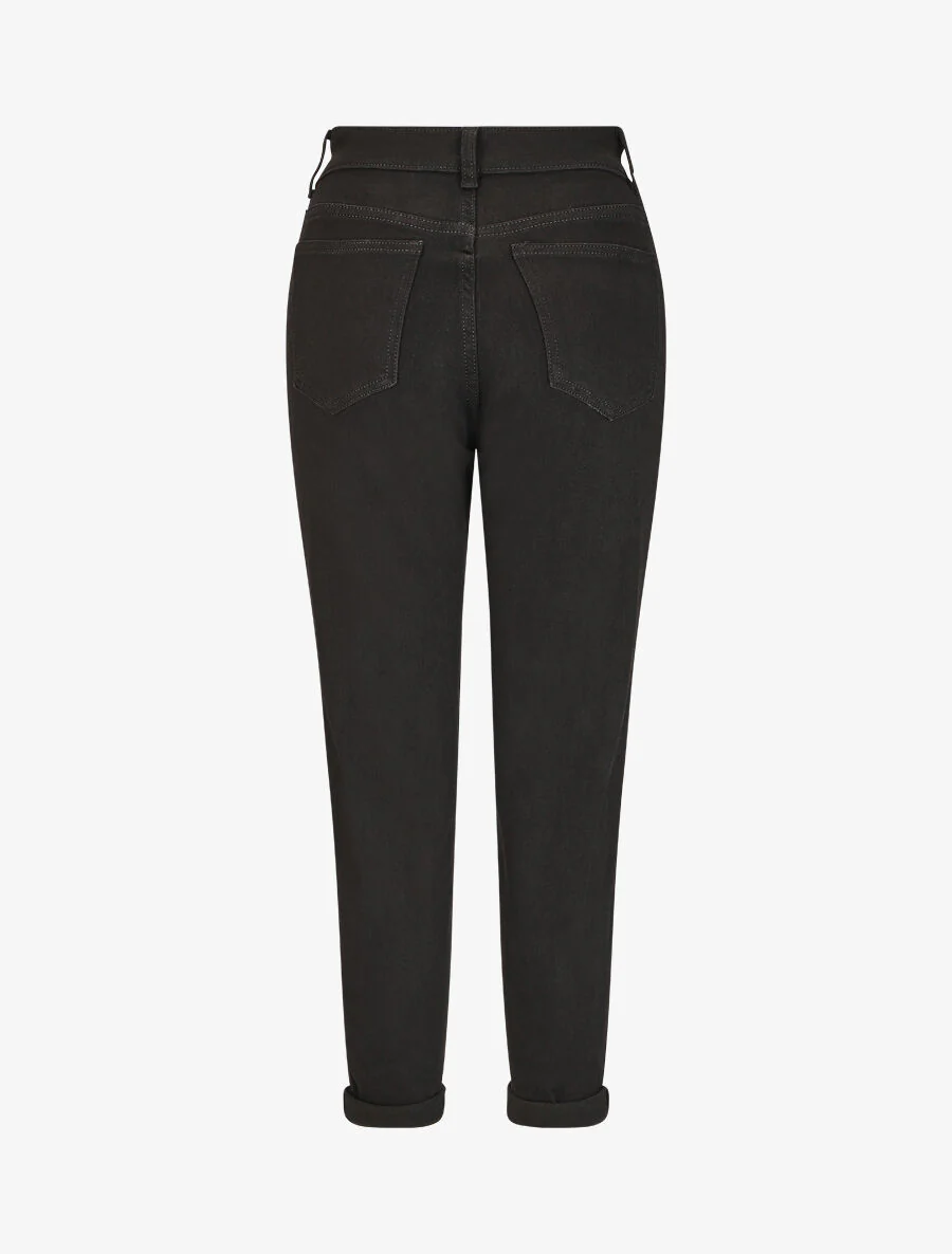 Mom jeans met hoge taille - Zwart - Image 2