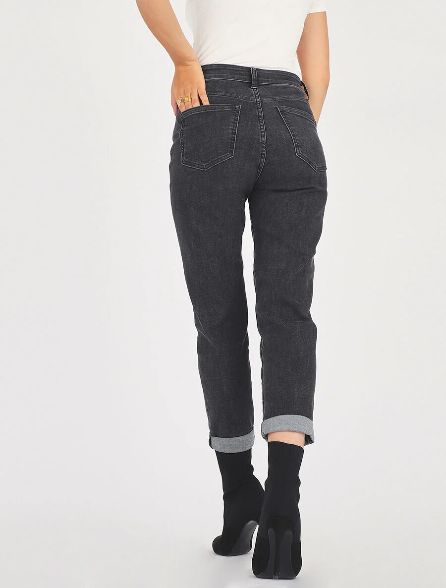 Mom jeans met hoge taille - Antraciet - Image 2