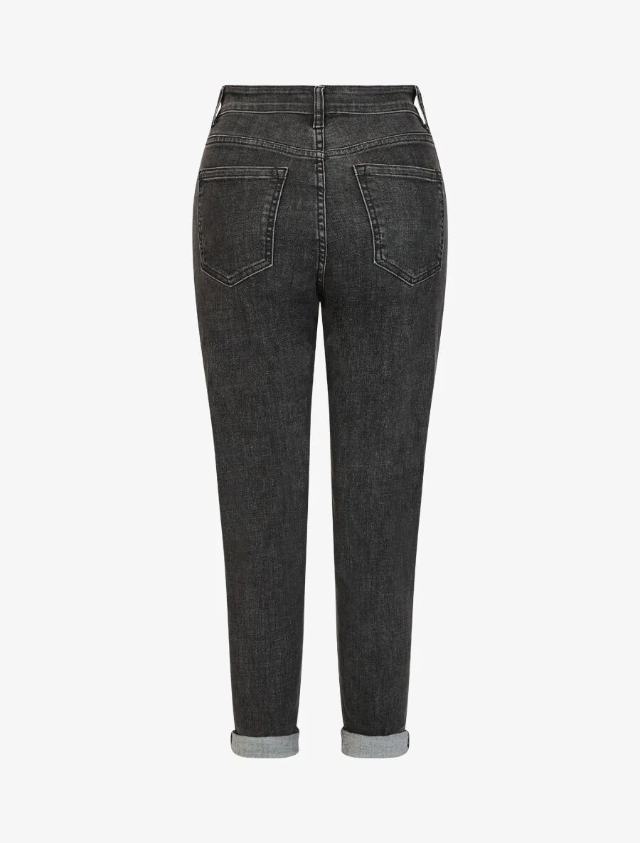 Mom jeans met hoge taille - Antraciet - Image 5