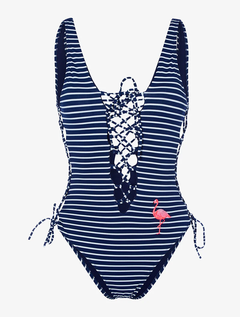 Monokini inspiratie matroos - donkerblauw - marine