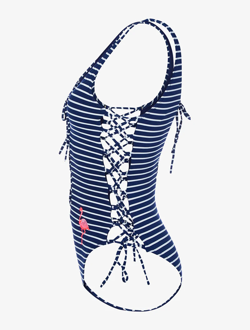 Monokini inspiratie matroos - donkerblauw - marine - Image 3