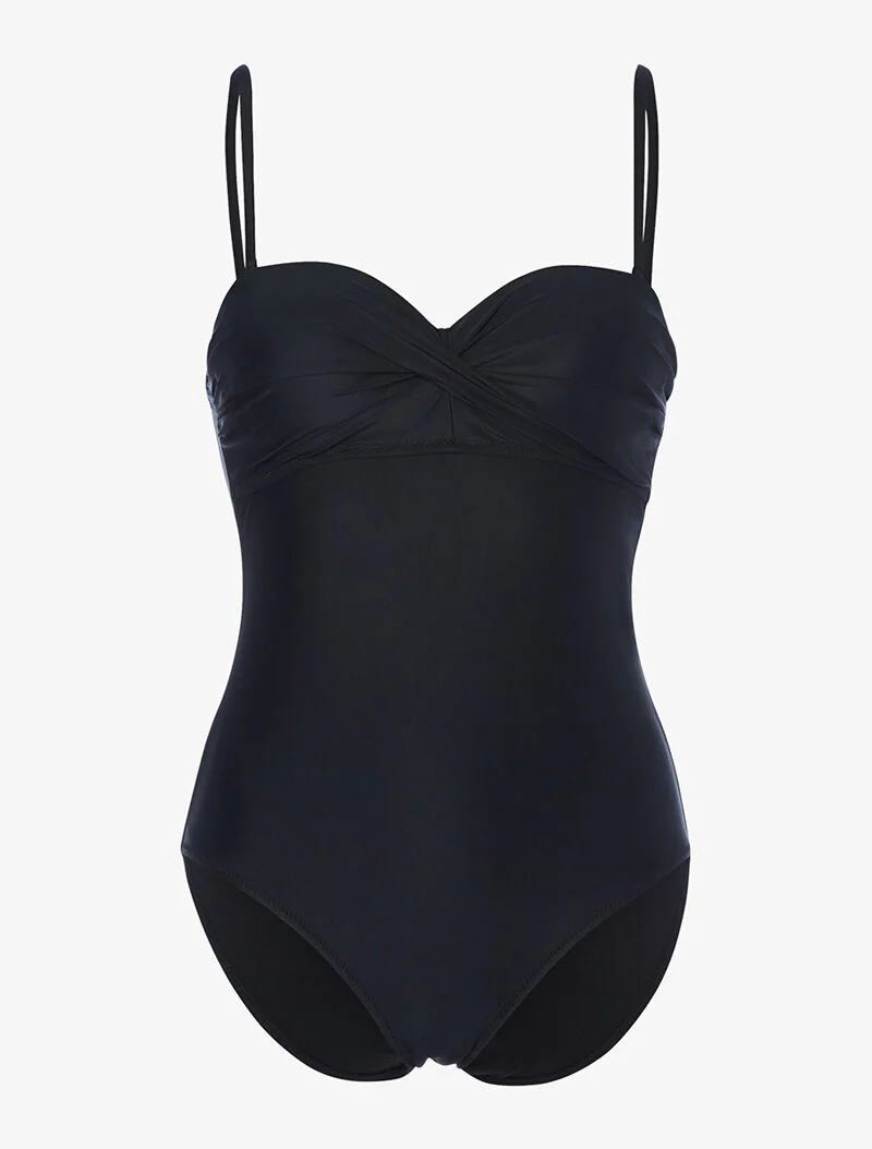 Monokini met gedraaide bandeau - zwart