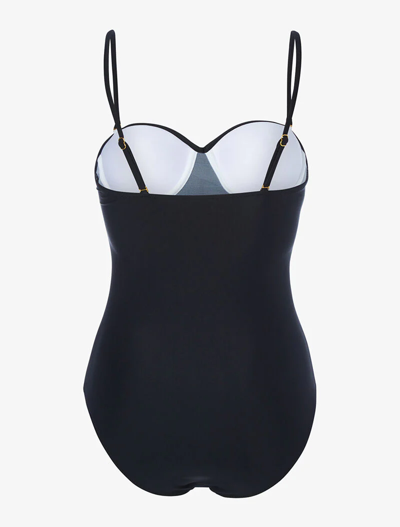 Monokini met gedraaide bandeau - zwart - Image 2