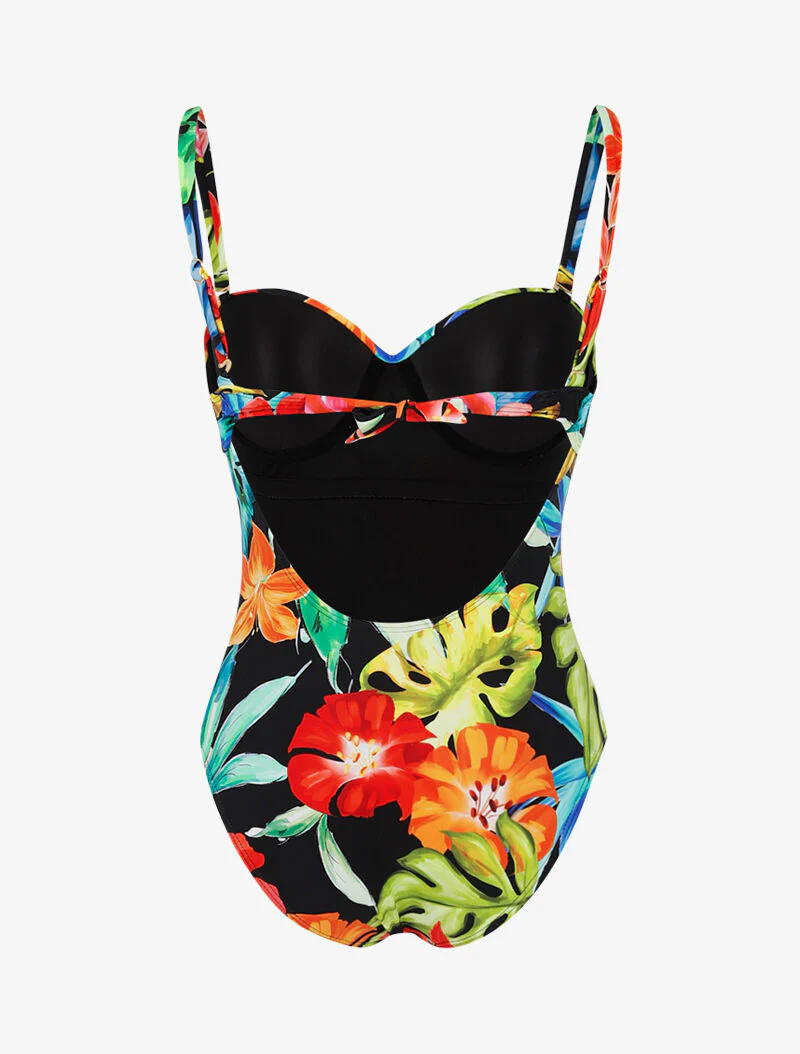 Monokini met tropische print - zwart - Image 2