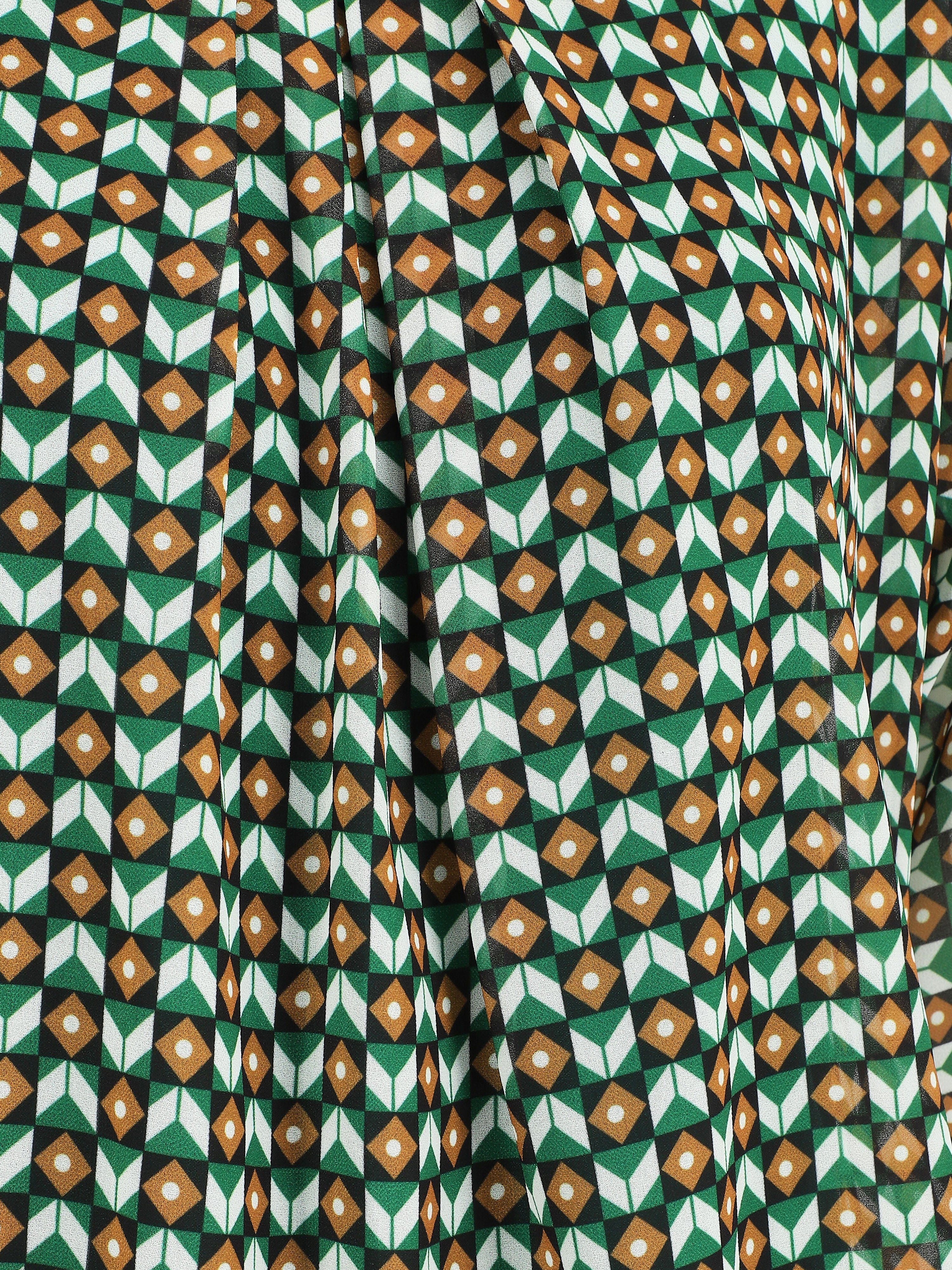 Mosaïk gedrukte bloes - Groen - Image 3