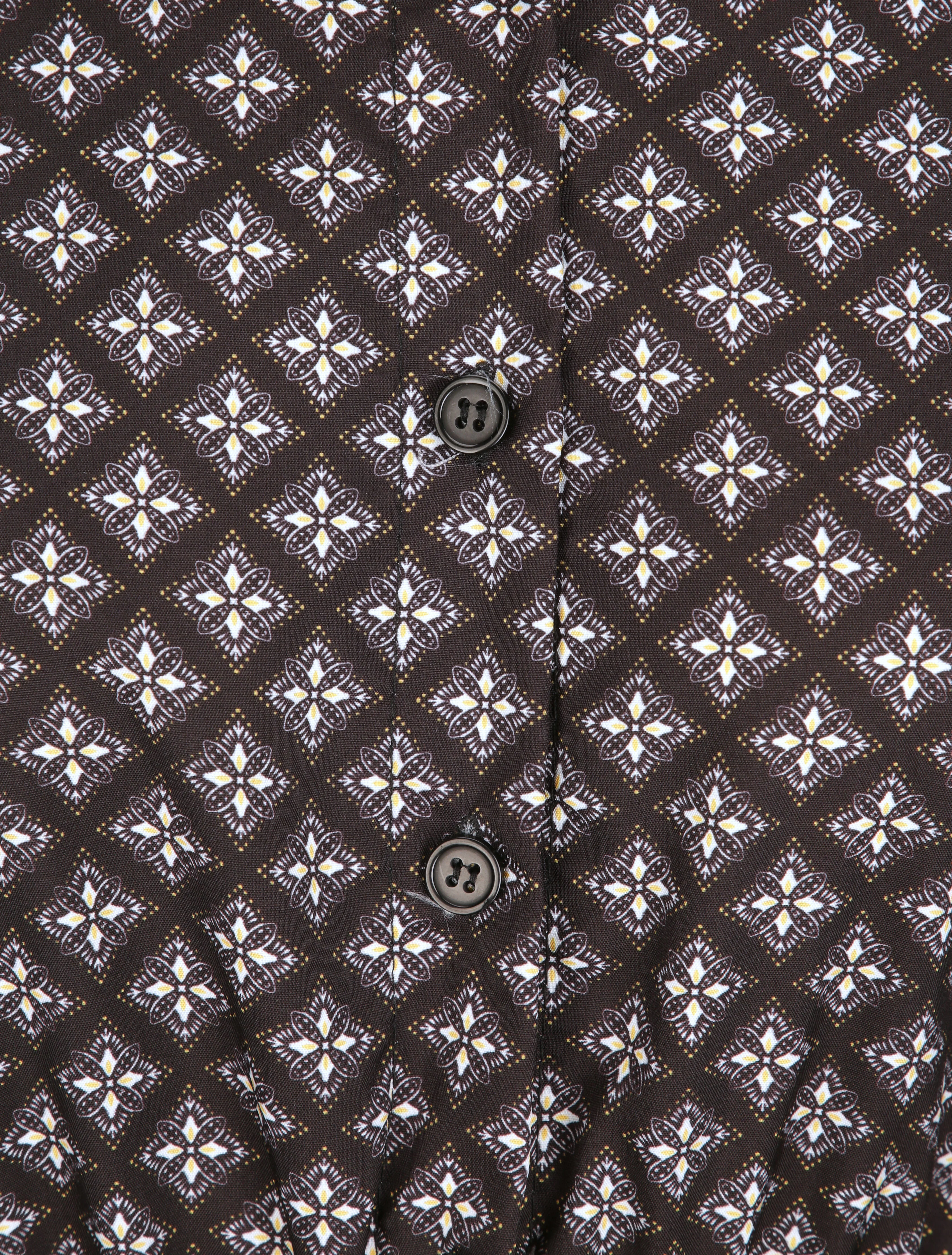 Mosaïk geprinte gouden knoop plooirok - Zwart - Image 3