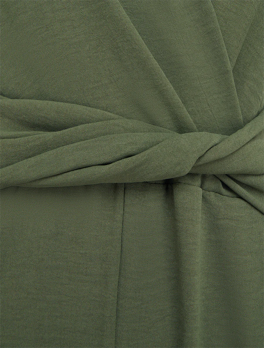 Mouwloos pak met gedraaide riem - Kaki - Image 3