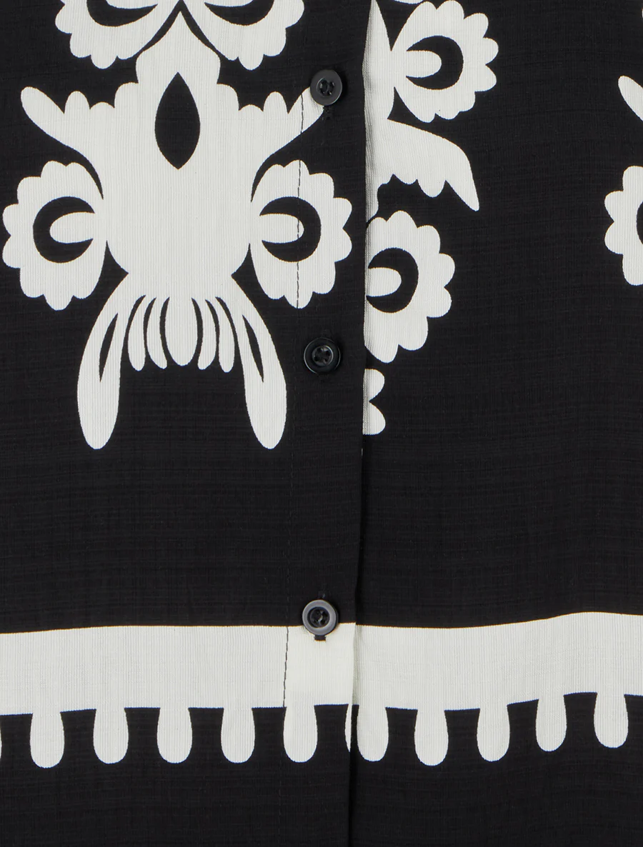 Mouwloos shirt met arabeskenprint - Zwart - Image 3