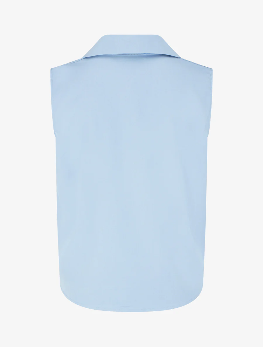 Mouwloos shirt met gedraaid effect - Lichtblauw - Image 2