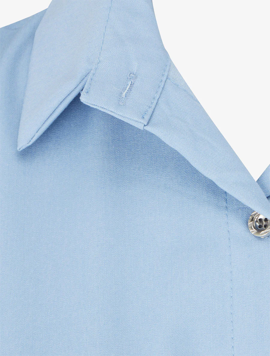 Mouwloos shirt met gedraaid effect - Lichtblauw - Image 3