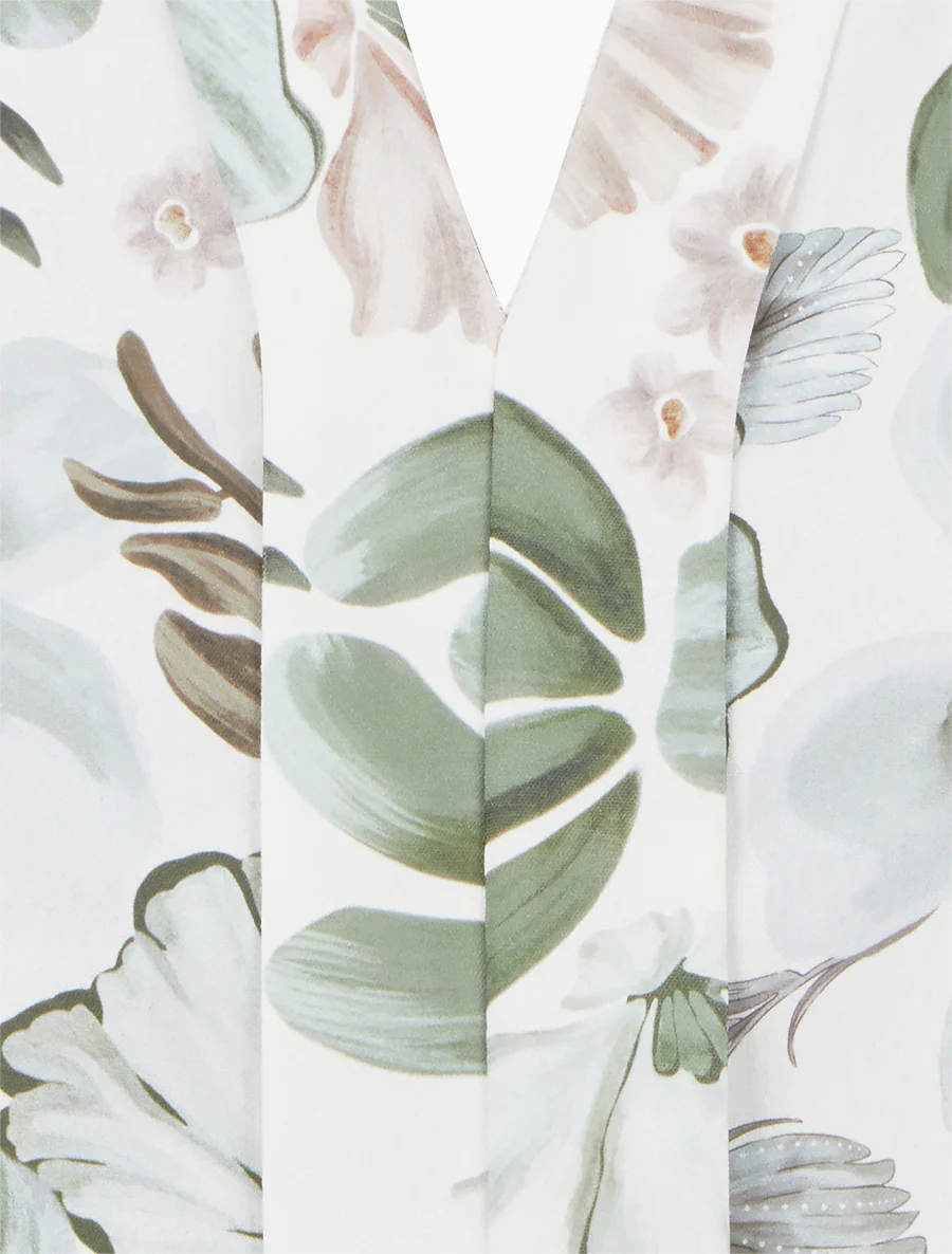 Mouwloos topje met bloemenprint - Kaki - Image 3