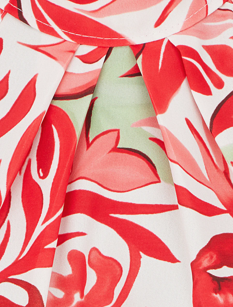 Mouwloos topje met fantasieprint - Rood - Image 3