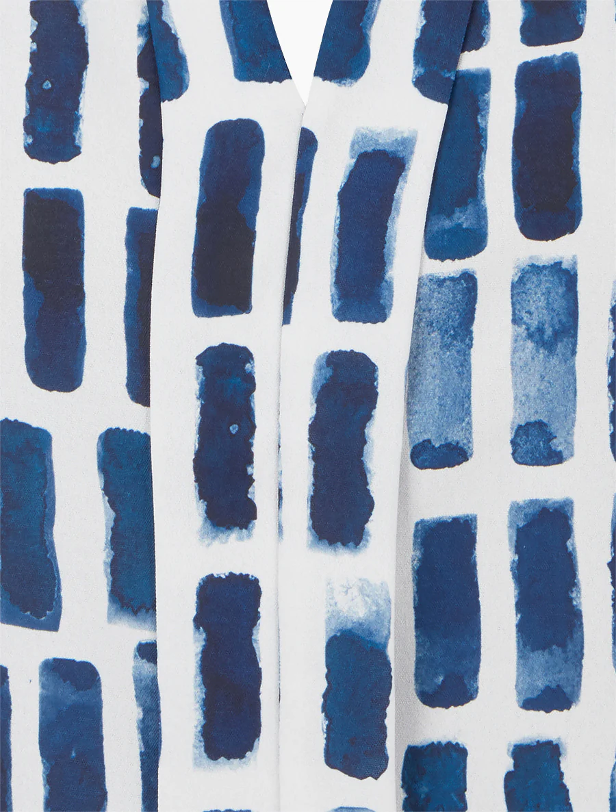 Mouwloos topje met fantasieprint - Marine - Image 3