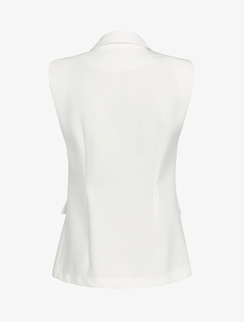 Mouwloos vest in jaren 80-stijl - ecru - Image 2