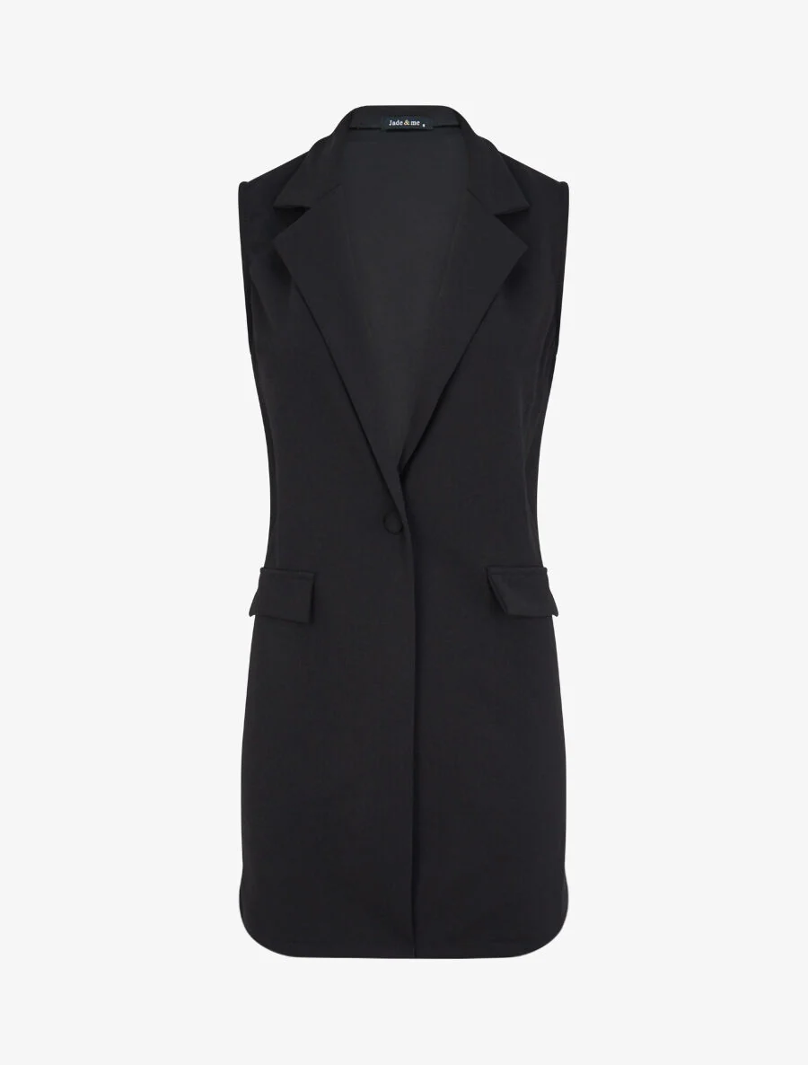 Mouwloze blazer - Zwart