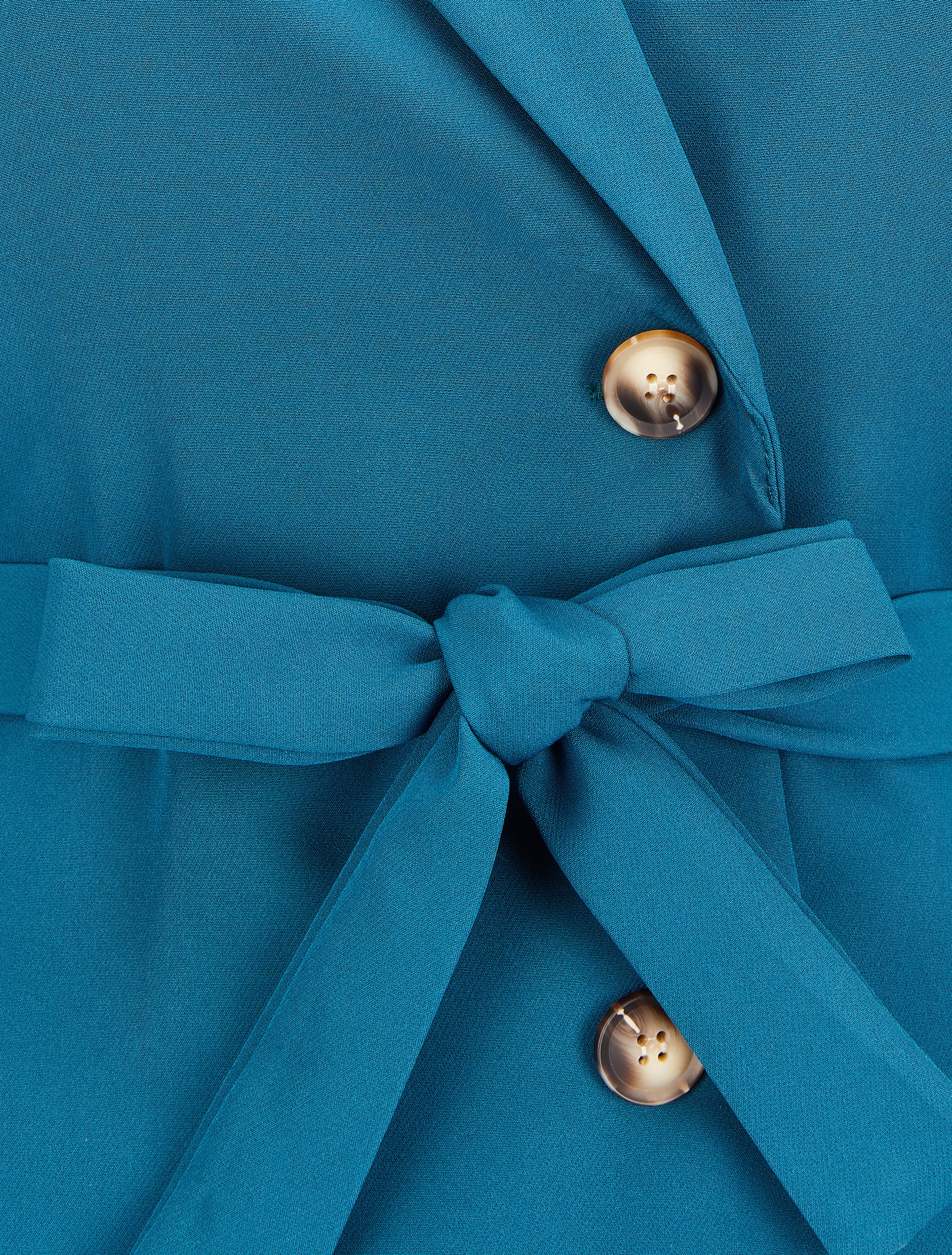 Mouwloze blazer met riem - Blauw - Image 3