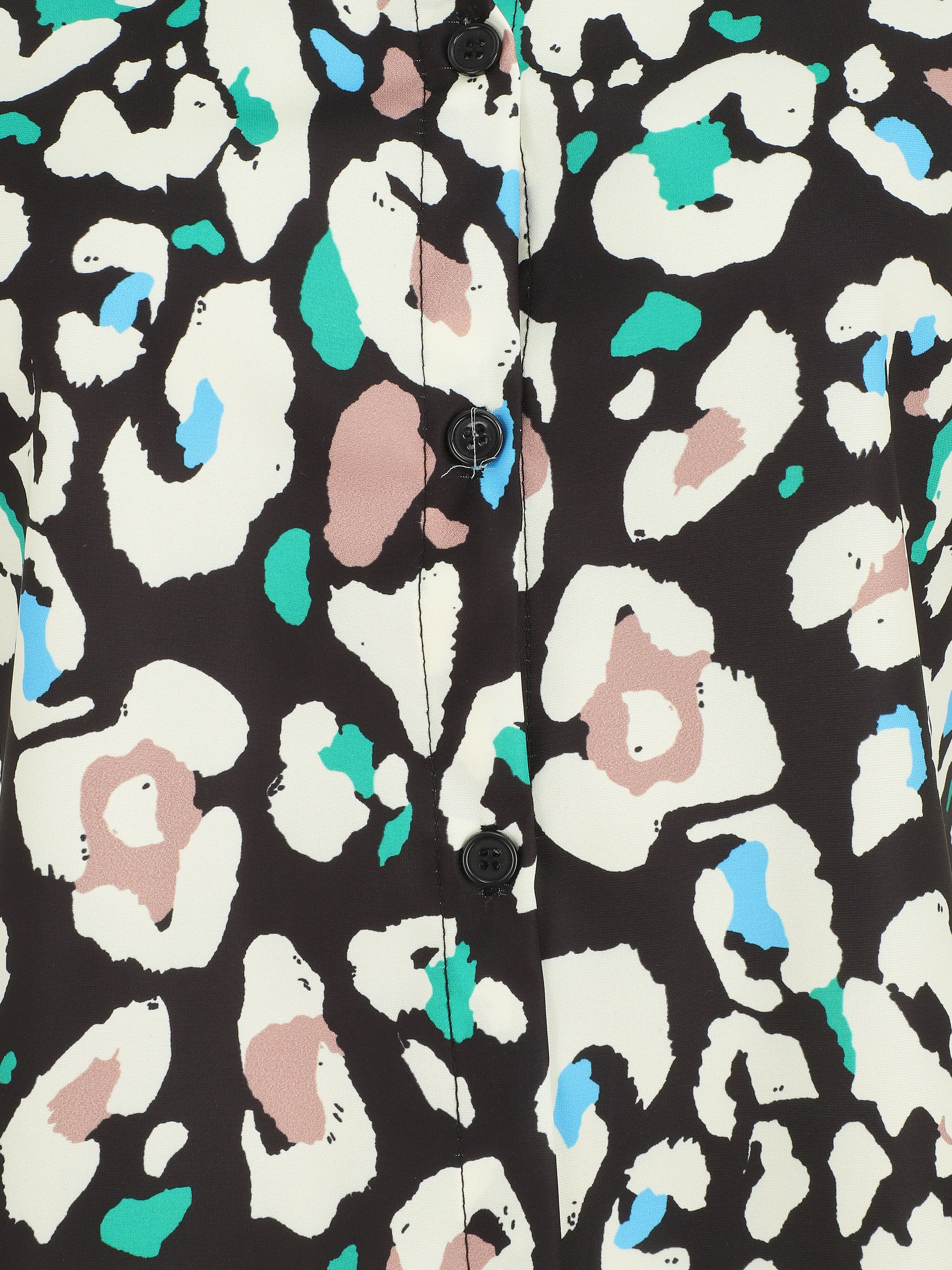 Mouwloze blouse met abstracte print - Zwart - Image 3