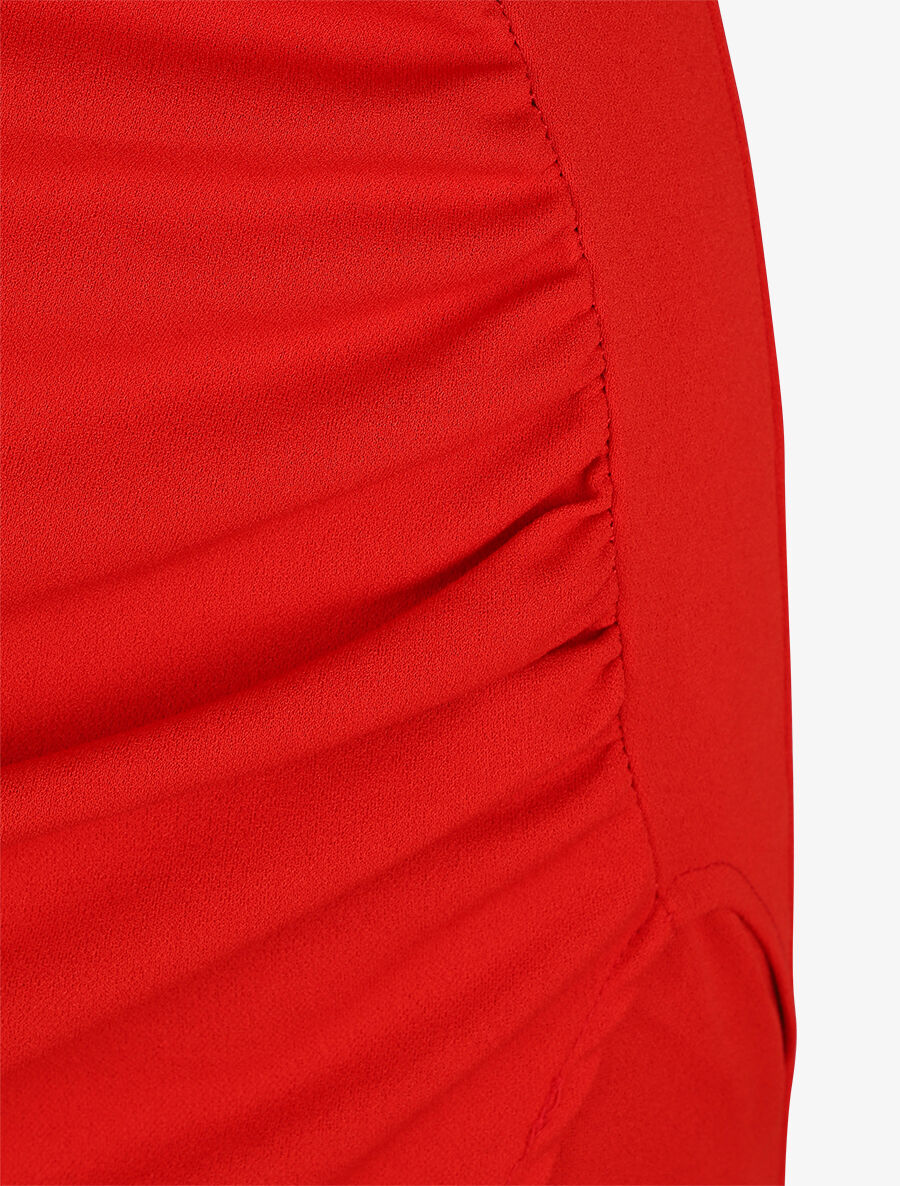 Mouwloze gedrapeerde jurk - Rood - Image 3
