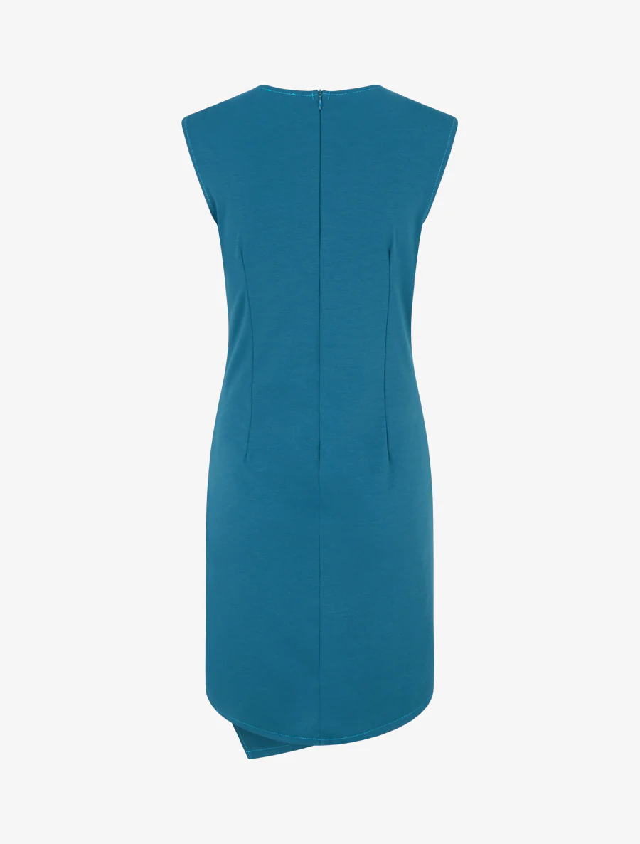 Mouwloze effen overslagjurk - Eendenblauw - Image 2