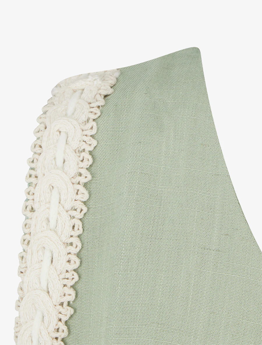 Mouwloze effen vloeiende top - Amandelgroen - Image 3