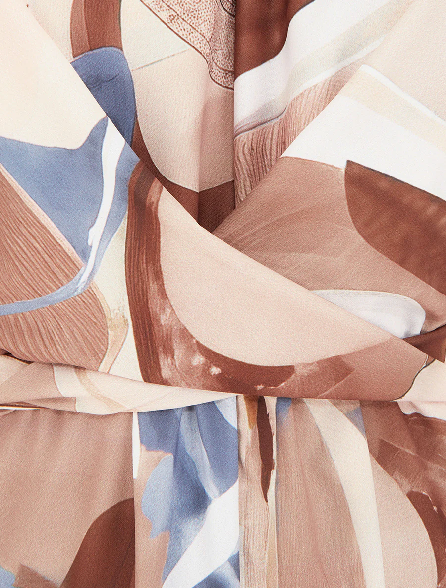 Mouwloze jumpsuit met abstracte print - Beige - Image 3