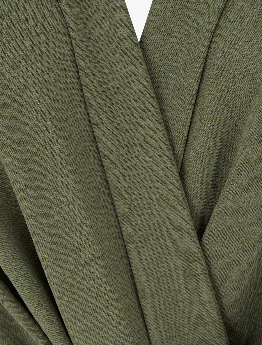 Mouwloze jumpsuit met overslagkraag - Kaki - Image 3