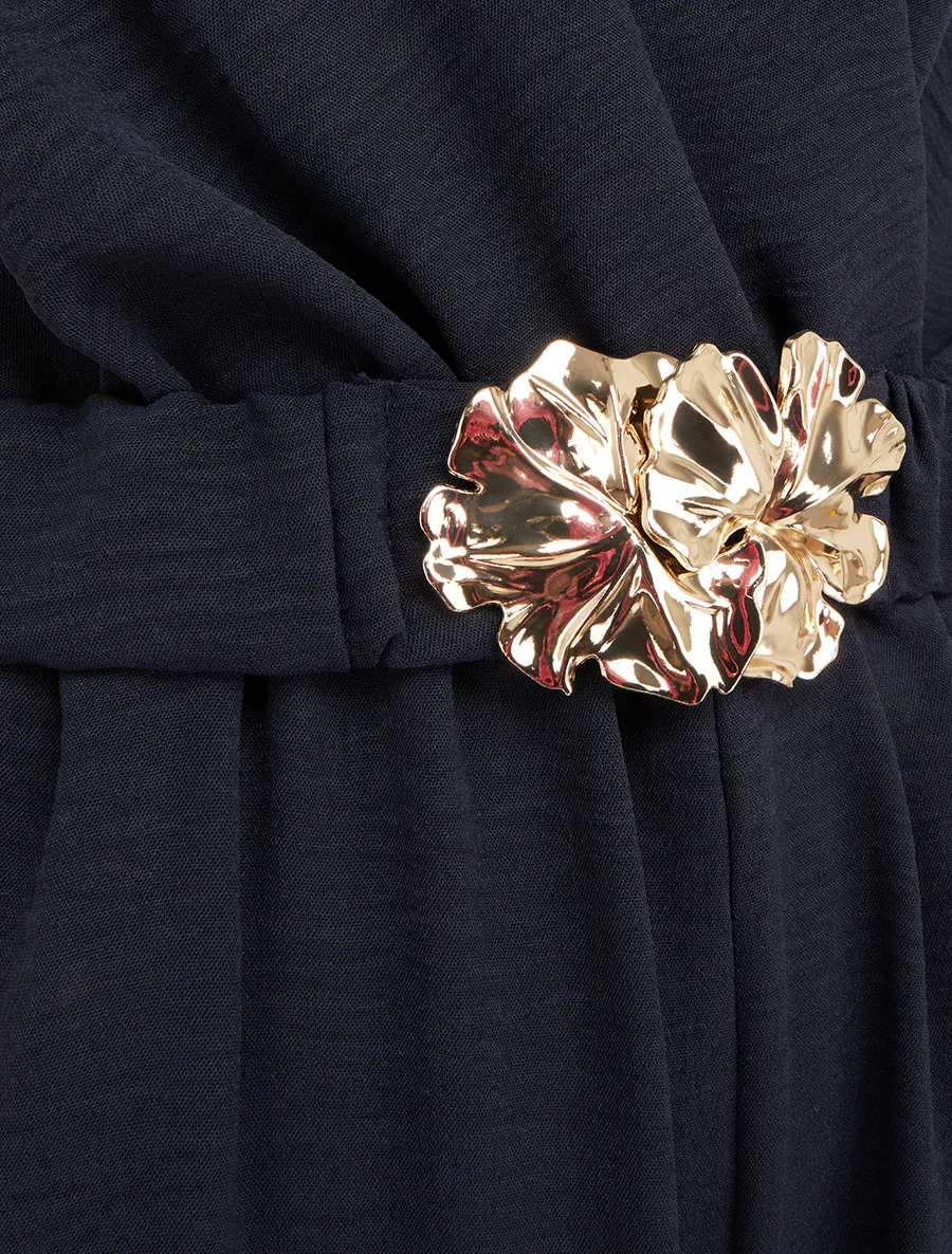 Mouwloze jumpsuit met riem - Marine - Image 3