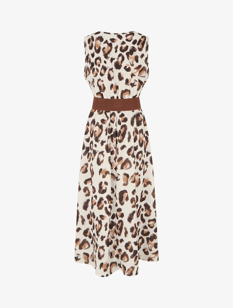 Mouwloze jurk met luipaardprint - Bruin - Image 2